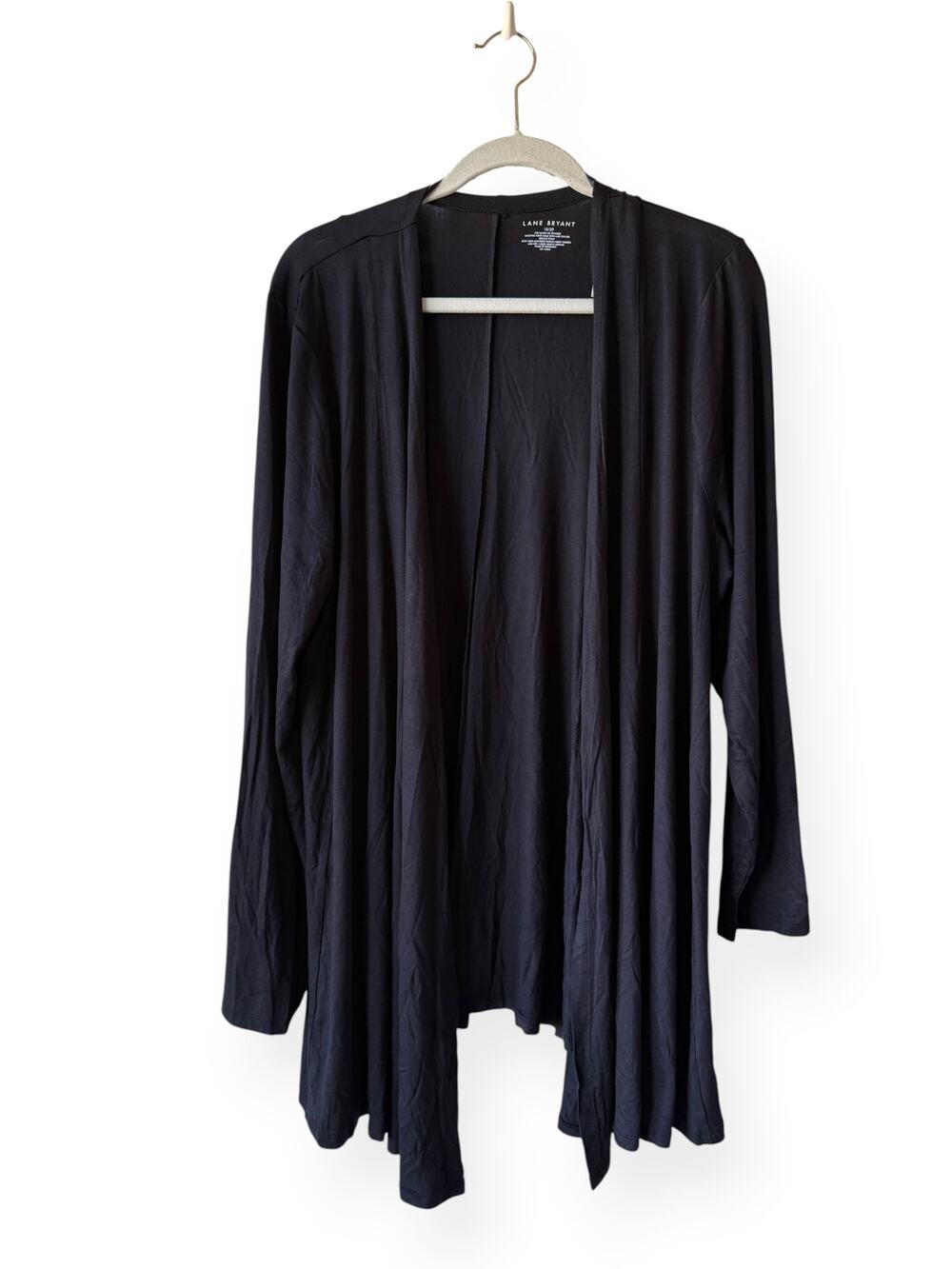 Lane Bryant Women’s Black Open-Front Asymmetrical Cardigan Size 18/20 NWT
